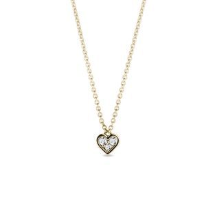 COLLIER CŒUR POUR ENFANT EN OR JAUNE ET DIAMANTS - COLLIERS POUR ENFANTS - COLLIERS