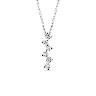 Six diamond necklace in white gold