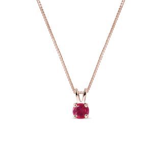 COLLIER EN OR ROSE AVEC RUBIS - COLLIERS AVEC RUBIS - COLLIERS