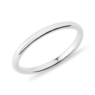 SIMPLE WHITE GOLD BAND WITH A HIGH-GLOSS FINISH - WOMEN'S WEDDING RINGS - WEDDING RINGS