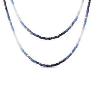 Sapphire boho necklace in gold