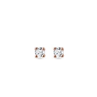 Stud Earrings Made of Rose Gold with Diamonds