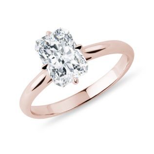 PRSTEŇ Z RUŽOVÉHO ZLATA S LAB GROWN DIAMANTOM RADIANT - PRSTENE S LAB-GROWN DIAMANTMI - ZÁSNUBNÉ PRSTENE