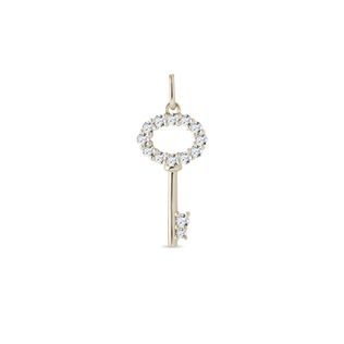 SCHLÜSSELANHÄNGER AUS GELBGOLD MIT DIAMANTEN - ANHÄNGER - KETTEN