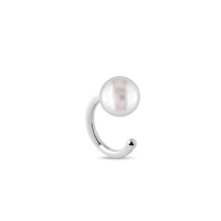 MODERNER EAR CUFF MIT PERLE IN WEISSGOLD - EAR CUFFS - OHRRINGE