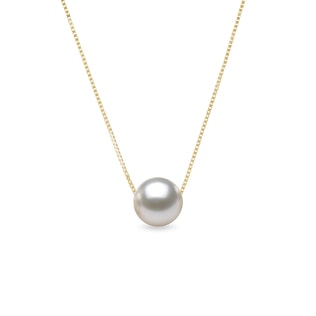 Minimalist 14k Gold Necklace with Akoya Pearl