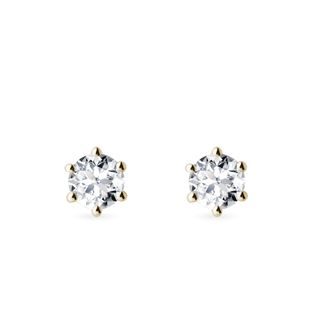 KLASSISCHE 0.5 CT DIAMANTOHRRINGE IN GELBGOLD - OHRSTECKER DIAMANT - OHRRINGE