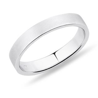 MEN'S SATIN FINISH WEDDING RING IN WHITE GOLD - RINGS FOR HIM - WEDDING RINGS