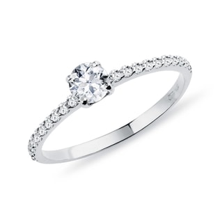 WHITE GOLD ENGAGEMENT RING WITH DIAMOND - DIAMOND ENGAGEMENT RINGS - ENGAGEMENT RINGS