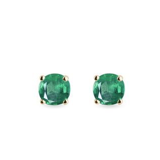 EMERALD EARRINGS IN 14KT GOLD - EMERALD EARRINGS - EARRINGS