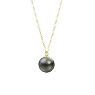 MINIMALIST TAHITIAN PEARL PENDANT IN YELLOW GOLD - PEARL PENDANTS - PEARL JEWELLERY