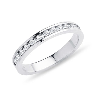 Briliantový snubní prsten v bílém zlatě