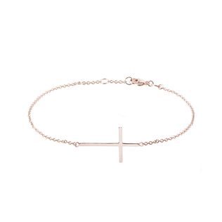Cross pendant bracelet in rose gold