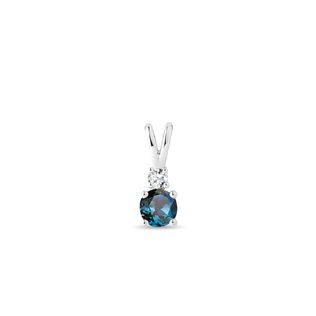 ANHÄNGER MIT TOPAS UND DIAMANT AUS WEISSGOLD - ANHÄNGER - KETTEN
