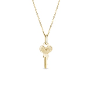 LOVE KEY PENDANT IN GOLD - YELLOW GOLD NECKLACES - NECKLACES