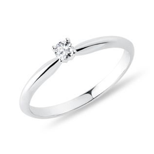 BAGUE DE FIANÇAILLES SERTIE D'UN DIAMANT EN OR BLANC - TAILLE BRILLANT - BAGUES DE FIANÇAILLES