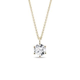 PENDENTIF EN OR JAUNE AVEC DIAMANT SYNTHÉTIQUE DEMI-CARAT - COLLIERS AVEC DIAMANTS - COLLIERS