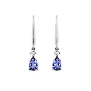 Padlocks earrings made of white gold with tanzanite