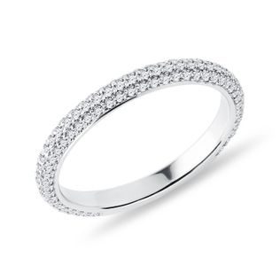 WHITE GOLD THREE ROW CHANNEL SET DIAMOND RING - WOMEN'S WEDDING RINGS - WEDDING RINGS