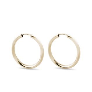 BOUCLES D'OREILLES OR CRÉOLES AVEC DIAMÈTRE 2 CM - BOUCLES D'OREILLES EN OR JAUNE - BOUCLES D'OREILLES