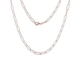 RETIAZKA TYPU PAPERCLIP Z RUŽOVÉHO ZLATA V DĹŽKE 42 CM - ZLATÉ RETIAZKY - NÁHRDELNÍKY
