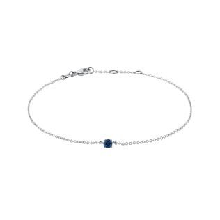 BRACELET EN OR BLANC AVEC SAPHIR BLEU - BRACELETS AVEC GEMMES - BRACELETS