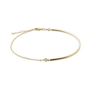 BRACELET EN OR JAUNE AVEC PETIT DIAMANT - BRACELETS AVEC DIAMANTS - BRACELETS