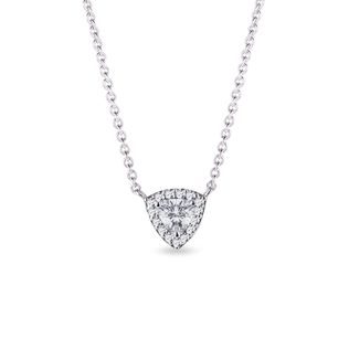 PENDENTIF EN OR BLANC AVEC DIAMANT COUPE TRILLION - COLLIERS AVEC DIAMANTS - COLLIERS