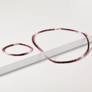 BOHO RUBÍNOVÁ SADA VE ŽLUTÉM ZLATĚ - DRAHOKAMOVÉ SOUPRAVY - ŠPERKY