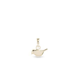 GOLD DIAMOND BIRD PENDANT - PENDANTS - NECKLACES