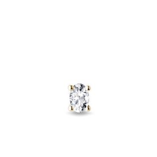 OVAL DIAMOND SINGLE GOLD EARRING - SINGLE EARRINGS - EARRINGS