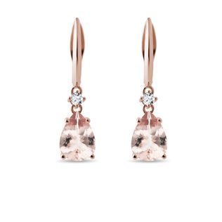 OHRRINGE MIT MORGANITEN UND DIAMANTEN AUS ROSÉGOLD - OHRRINGE MIT MORGANIT - OHRRINGE