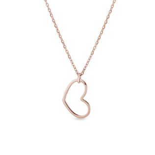 Collier en or rose avec pendentif en forme de coeur