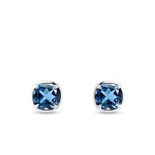 TOPAZ STUD EARRINGS IN WHITE GOLD - TOPAZ EARRINGS - EARRINGS