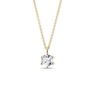 ZLATÝ NÁHRDELNÍK S ČIRÝM BRILIANTEM - NÁHRDELNÍKY S DIAMANTY - NÁHRDELNÍKY