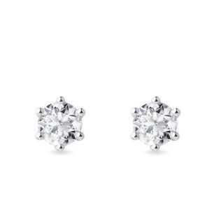 BOUCLES D'OREILLES EN OR BLANC AVEC DIAMANTS 1CT - PUCES D'OREILLES EN DIAMANT - BOUCLES D'OREILLES