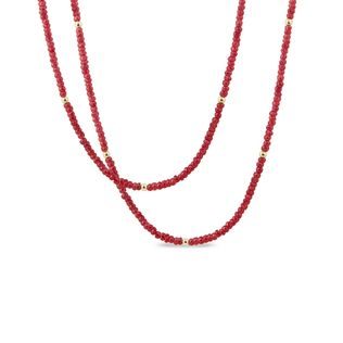 COLLIER EN OR JAUNE AVEC RUBIS - COLLIERS AVEC MINÉRAUX - COLLIERS