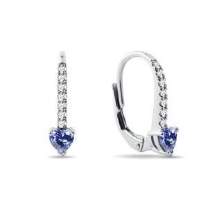 BOUCLES D'OREILLES EN OR BLANC, TANZANITE, DIAMANTS - BOUCLES D’OREILLES EN TANZANITE - BOUCLES D'OREILLES