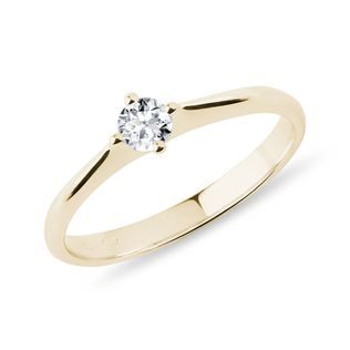 BAGUE MINIMALISTE EN OR JAUNE AVEC DIAMANT - SOLITAIRES - BAGUES DE FIANÇAILLES