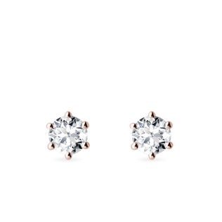 1CT DIAMANTOVÉ NÁUŠNICE PECKY Z RŮŽOVÉHO ZLATA - DIAMANTOVÉ NÁUŠNICE PECKY - NÁUŠNICE