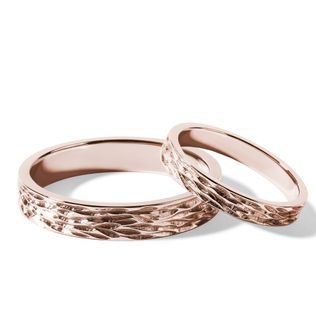 HAND ENGRAVED ROSE GOLD WEDDING RING SET - ROSE GOLD WEDDING SETS - WEDDING RINGS