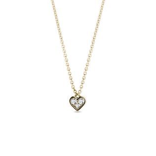 DIAMOND HEART NECKLACE IN GOLD - DIAMOND NECKLACES - NECKLACES