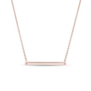 ROSE GOLD NECKLACE WITH A SMOOTH HORIZONTAL BAR - ROSE GOLD NECKLACES - NECKLACES
