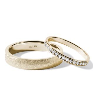 YELLOW GOLD WEDDING RING SET WITH DIAMONDS - YELLOW GOLD WEDDING SETS - WEDDING RINGS