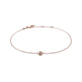 BRACELET EN OR ROSE SERTI D'UN DIAMANT CHAMPAGNE - BRACELETS AVEC DIAMANTS - BRACELETS