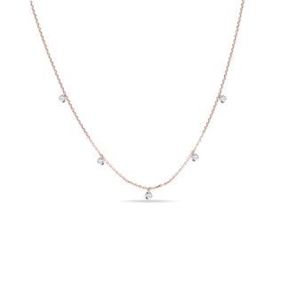ELEGANTNÝ NÁHRDELNÍK Z RUŽOVÉHO ZLATA S LAB GROWN DIAMANTMI - NÁHRDELNÍKY S DIAMANTMI - NÁHRDELNÍKY