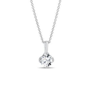 WEISSGOLD-HALSKETTE MIT 1 CT LABORDIAMANT - KETTEN MIT DIAMANTEN - KETTEN