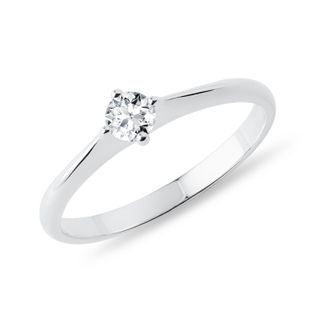 BAGUE MINIMALISTE D'OR BLANC AVEC DIAMANT - TAILLE BRILLANT - BAGUES DE FIANÇAILLES