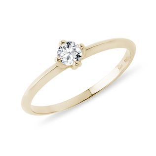 GOLD RING WITH A DIAMOND - SOLITAIRE ENGAGEMENT RINGS - ENGAGEMENT RINGS