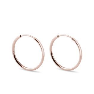 ZLATÉ NÁUŠNICE KRUHY 2 CM - NÁUŠNICE RUŽOVÉ ZLATO - NÁUŠNICE